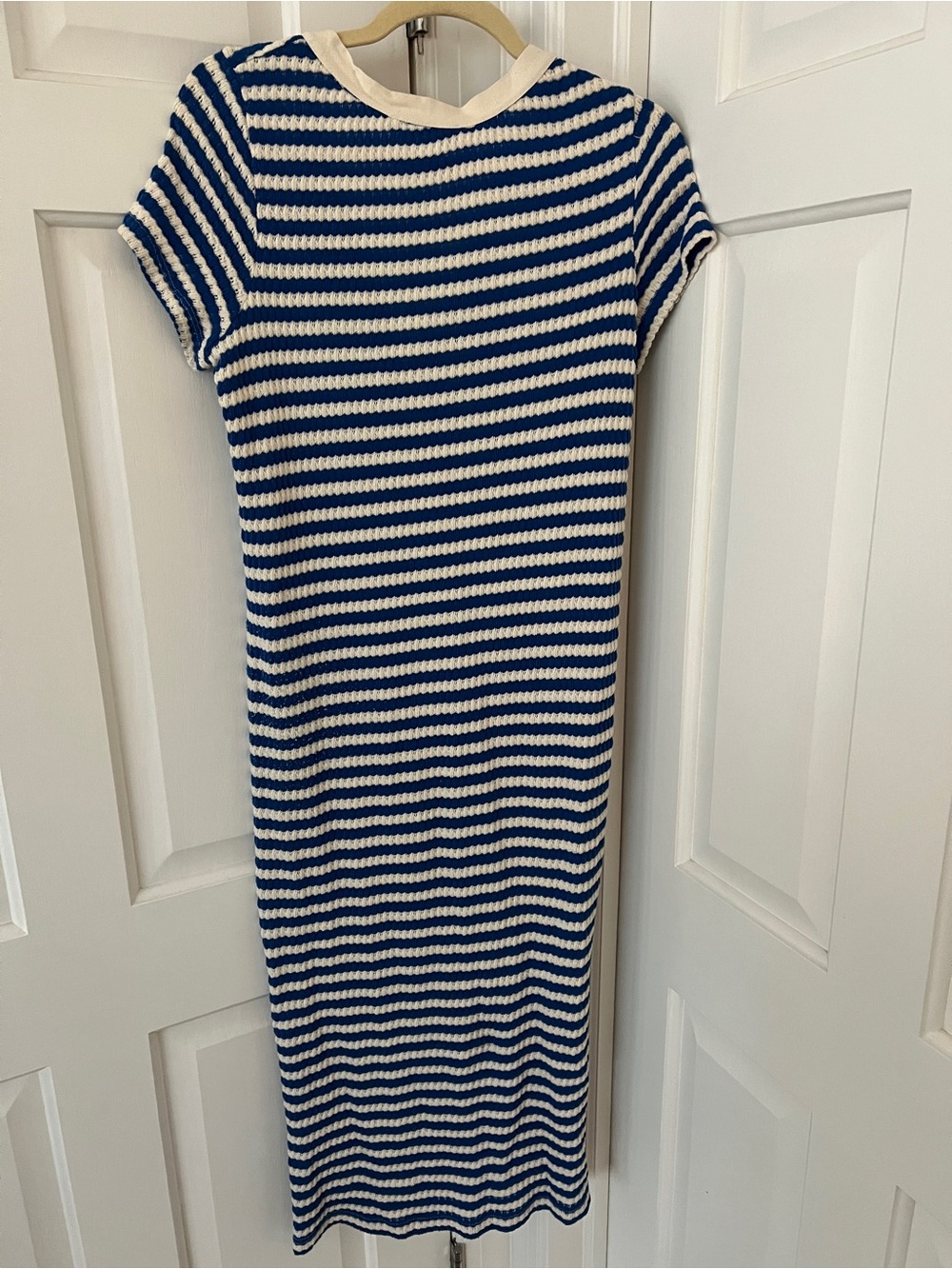 Mango Blue and White Striped Button-Front Midi Dress - Picture 5 of 5